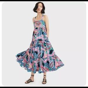 J Crew Ratti Kaleidoscope Floral Maxi Apron Dress 10